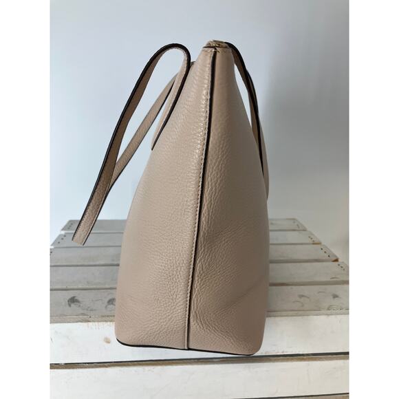 KATE SPADE NUDE, BONE COLOR PEBBLED LEATHER SHOULDER BAG - Picture 6 of 16